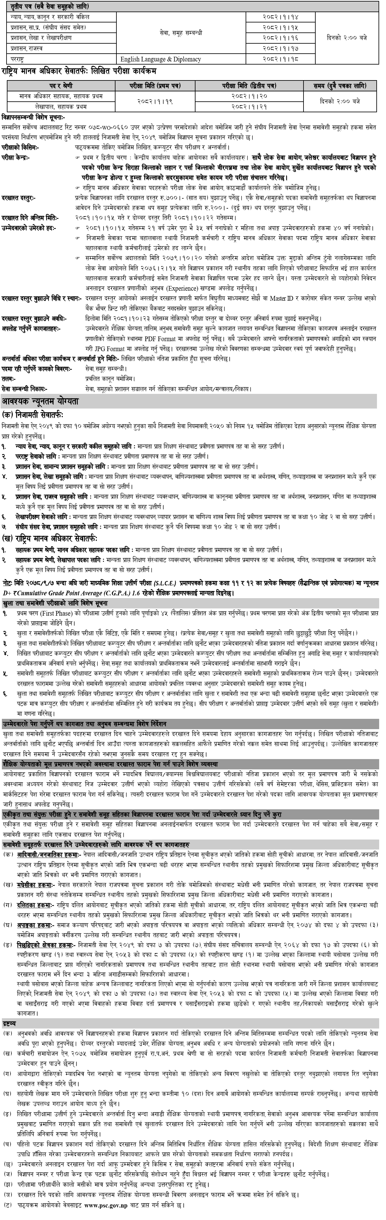 Lok Sewa Aayog Nayab Subba Vacancy 2081-1 